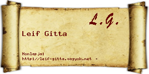 Leif Gitta névjegykártya